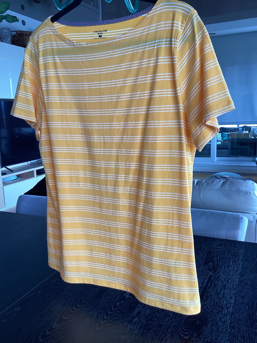 Jones New York Sport Yellow striped tee